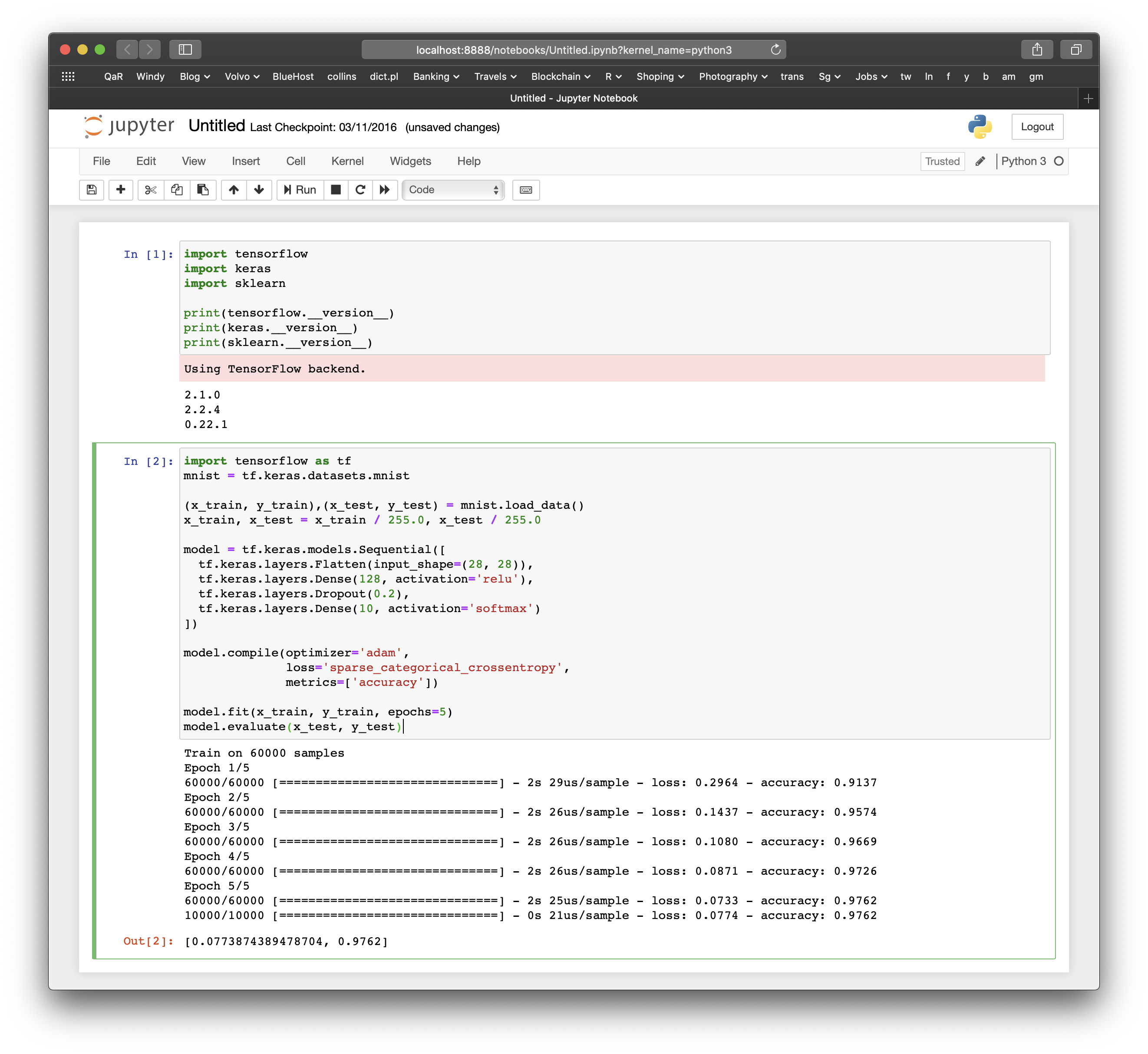 python tensorflow